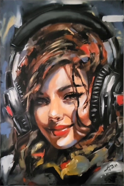 ArteDiAlina.com painting: Music is Happiness